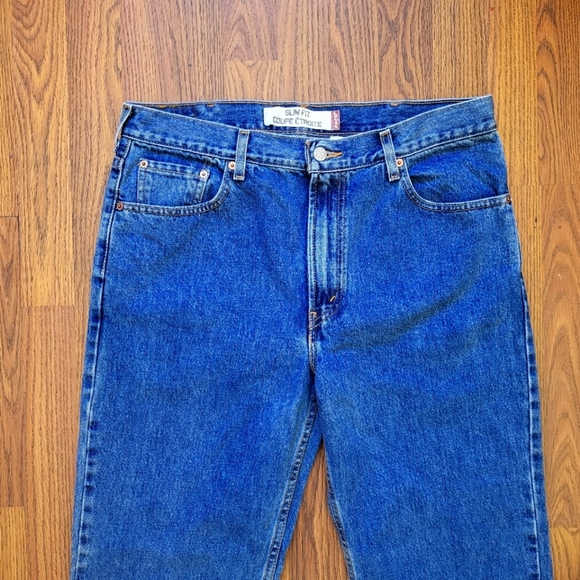 Levi's 516 Slim Fit Men's Blue Jeans W36 L30 Dark Wash Classic 100% Cotton Denim - Picture 2 of 12